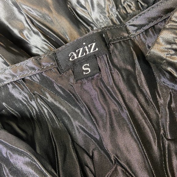 Vintage Y2K Metallic Taffeta Long Skirt - Picture 2 of 5